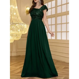 Women's Elegant Wedding Dresses - Formal Evening gowns with Slim Fit & Flowy Train, Bridal party, Prom, Gala - Machine Washable Lace-like Party gowns in - by XinYu, Prom Dress, Fitted Bodice, Shimmering Fabric, Stylish Formalwear, Event Attendees
