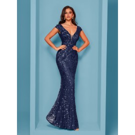 Elegant Beaded Mature Sleeveless Mermaid Dress for Summer Party Evening Formal High-End Luxury Bridesman Gown V Neck Wedding Sexy Tank Long Skirt