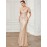 Women's Elegant Formal Wedding gown - Mermaid party dress with Cross V-Neck, Glamorous long evening gown for Proms, galas - Stretchy Polyester Formal Attire for Women, Special Occasion, Fitted Top, Luxurious Finish, Glamorous Eveningwear, Bridal Party