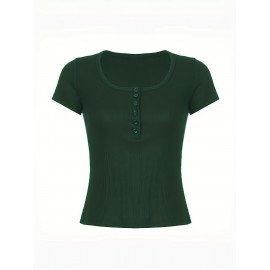 Women's Plus Size 4pcs T-Shirts - Stretchy Breathable V-Neck Button-Front Tops, Non-See-Through Fabric for Gym, Casual, Casual Attire - Black/, Machine Washable Summer Blouses, Workout Tops, Fitted Silhouette, Lightweight Material, Basic Tee, Women