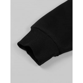 Women's Plus Size New York Graphic Hoodie - Casual Gray Zip-Up Sweatshirt with Kangaroo Pocket, Long Sleeves, and Ribbed Cuffs, Cute Hoodies