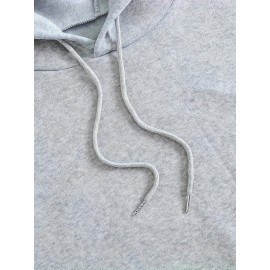 Plus Size Women'S Casual Hoodie with Bold Skull & Letter Print - Soft, Long Sleeve Pullover with Drawstring, Pockets, and 