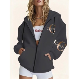 Plus size ladies' comfortable and casual hoodie, 